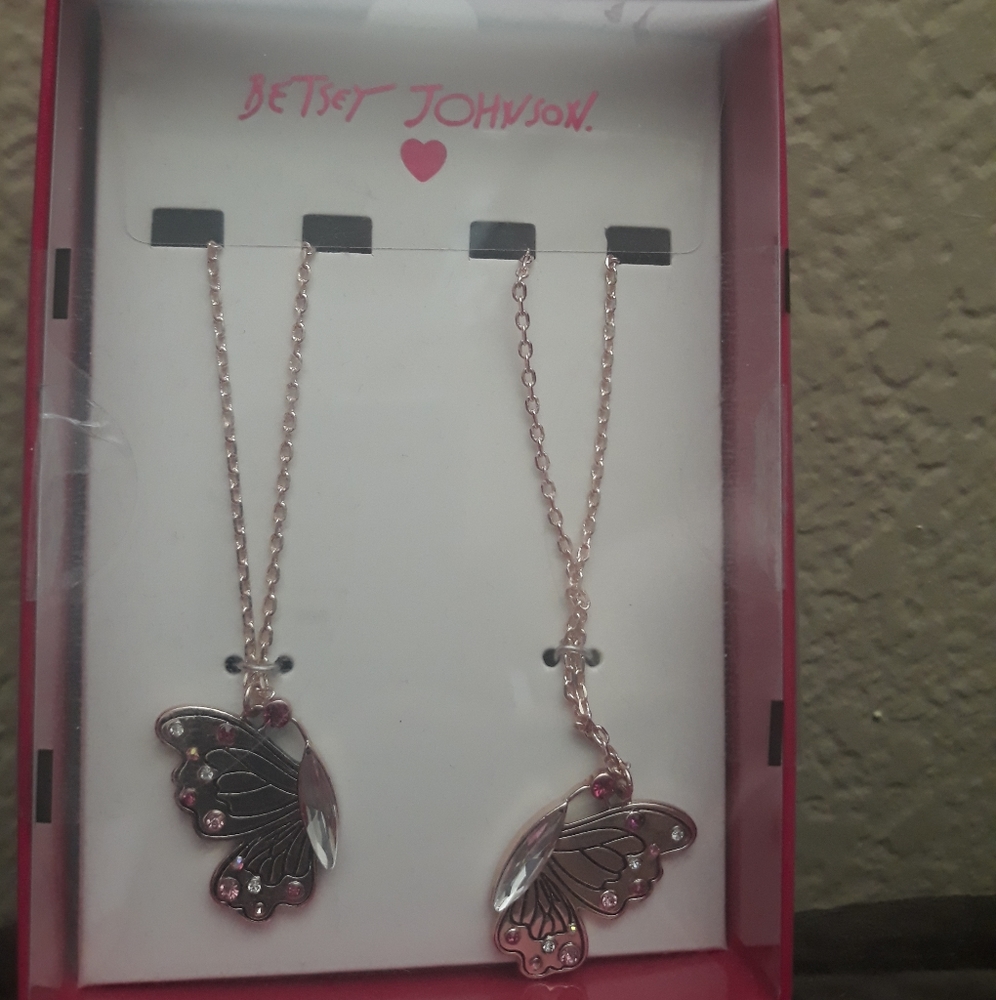 Betsy Johnson Matching Butterfly Necklaces